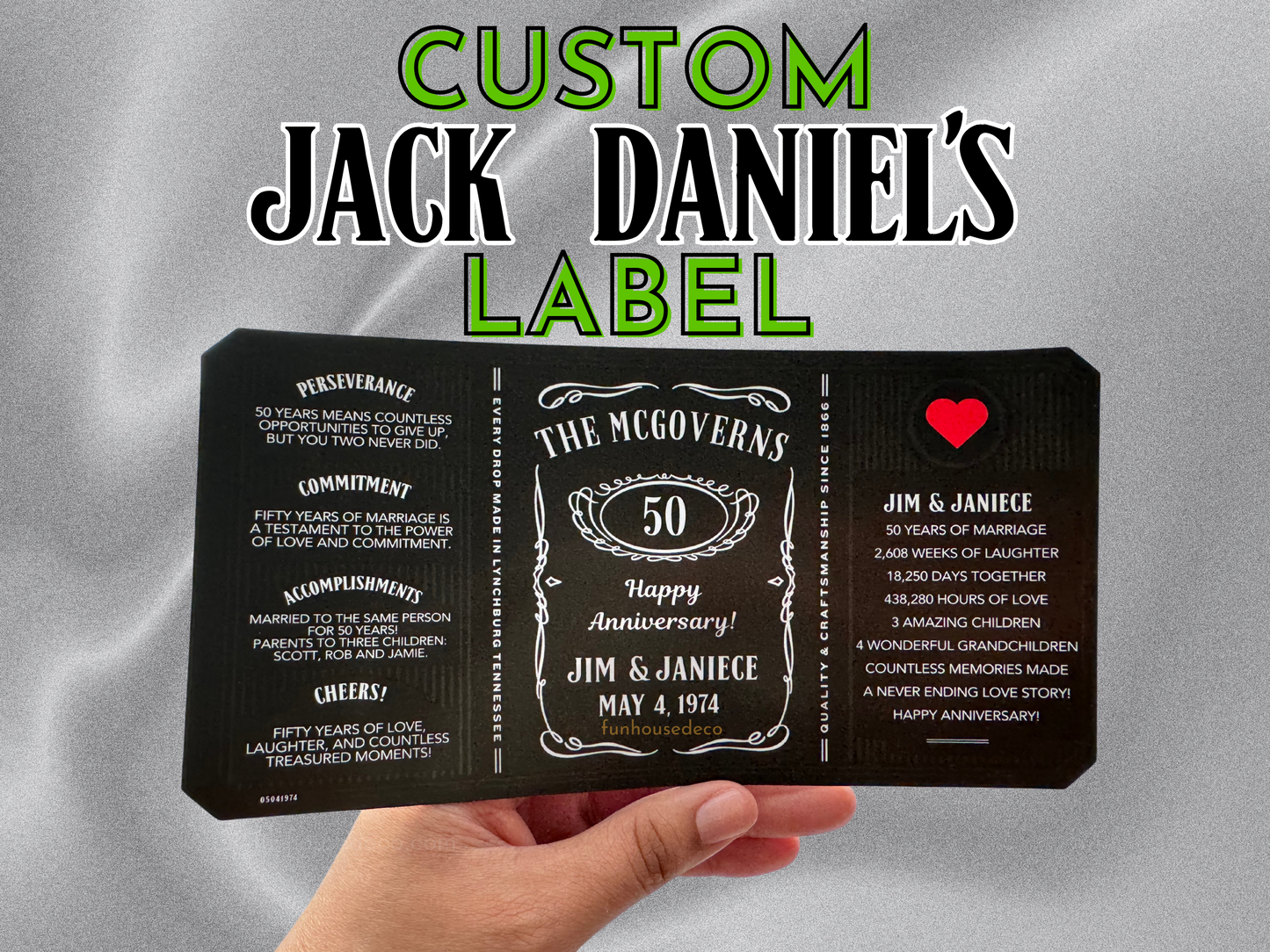 Jack Daniel's Tennessee Whiskey Personalized Label - FunHouseDeco