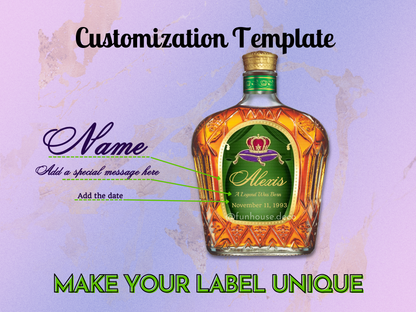 Personalized Crown Royal Mini Bottle Labels - FunHouseDeco