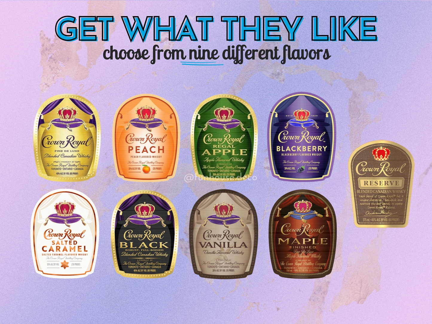 Personalized Crown Royal Mini Bottle Labels - FunHouseDeco