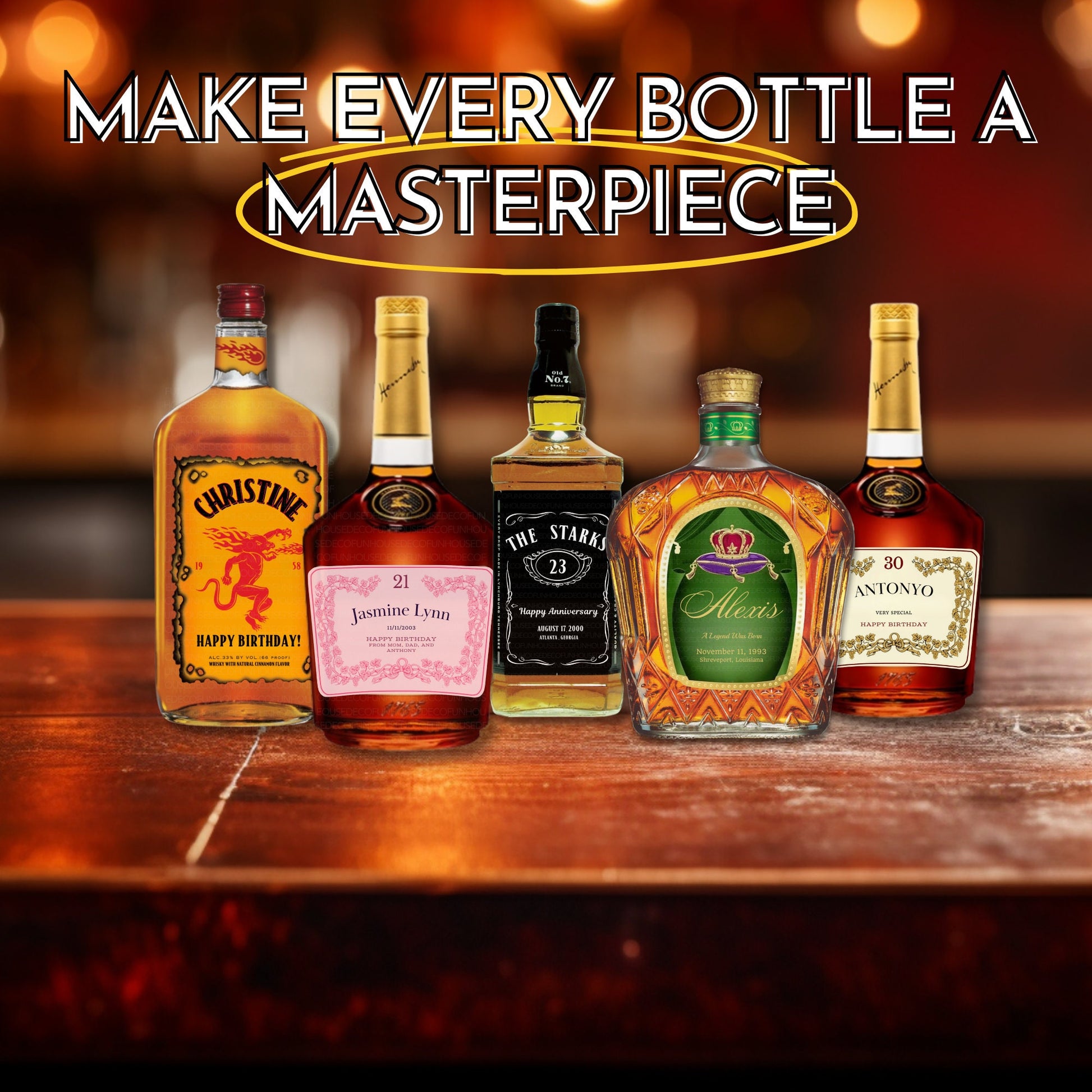 Personalized Crown Royal Labels - All Flavors - FunHouseDeco