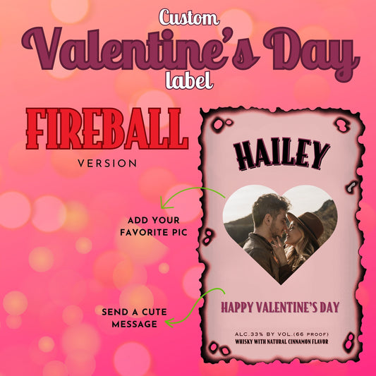 Fireball Whiskey Valentine's Day Label - FunHouseDeco