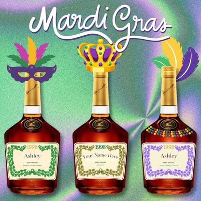 Hennessy Cognac Mardi Gras Labels - FunHouseDeco