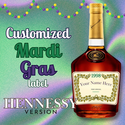 Hennessy Cognac Mardi Gras Labels - FunHouseDeco