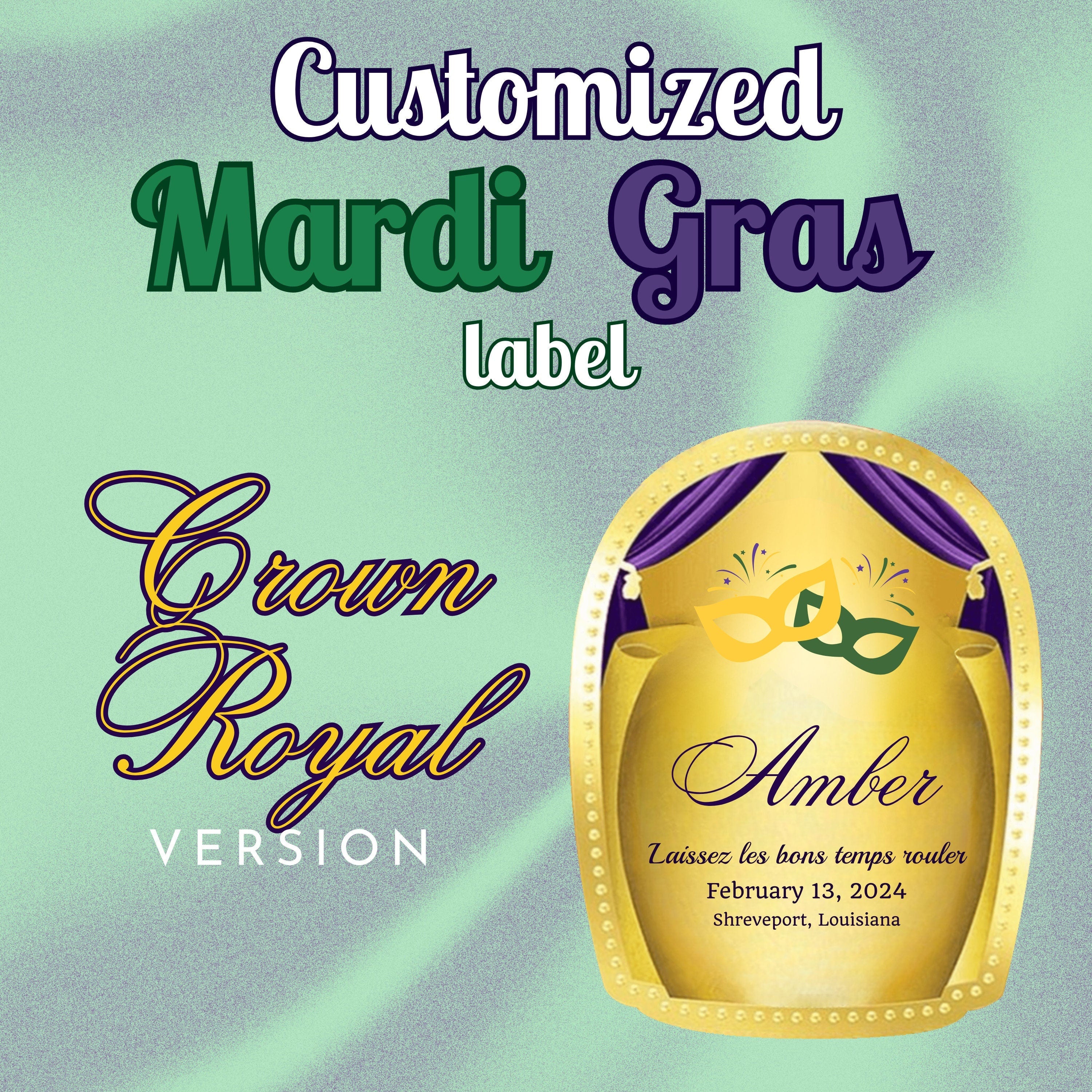 Mardi Gras Crown Bottle deals Decor