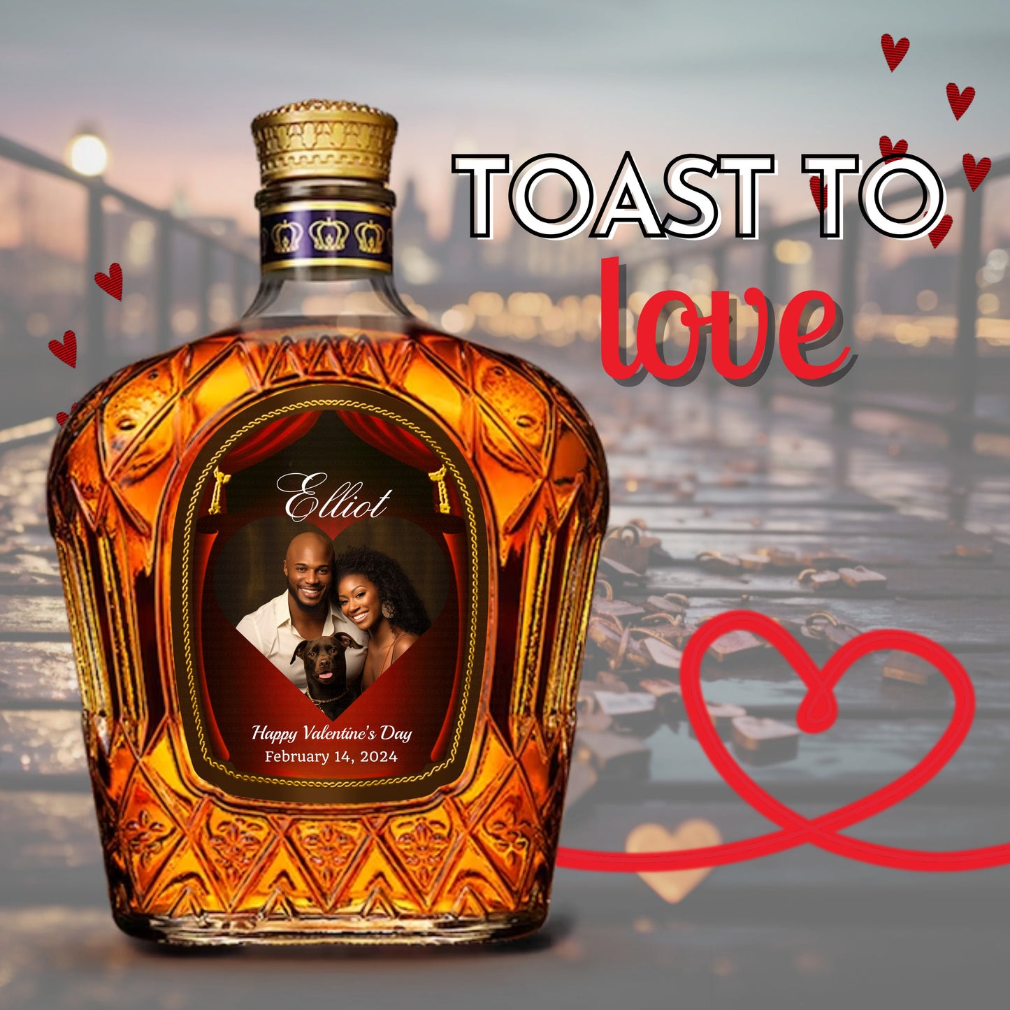 Crown Royal Valentine's Day Label - FunHouseDeco