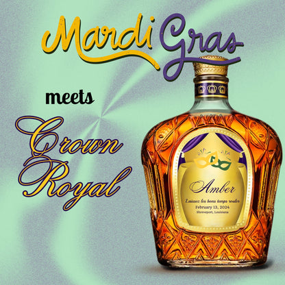 Crown Royal Whiskey Mardi Gras Label - FunHouseDeco