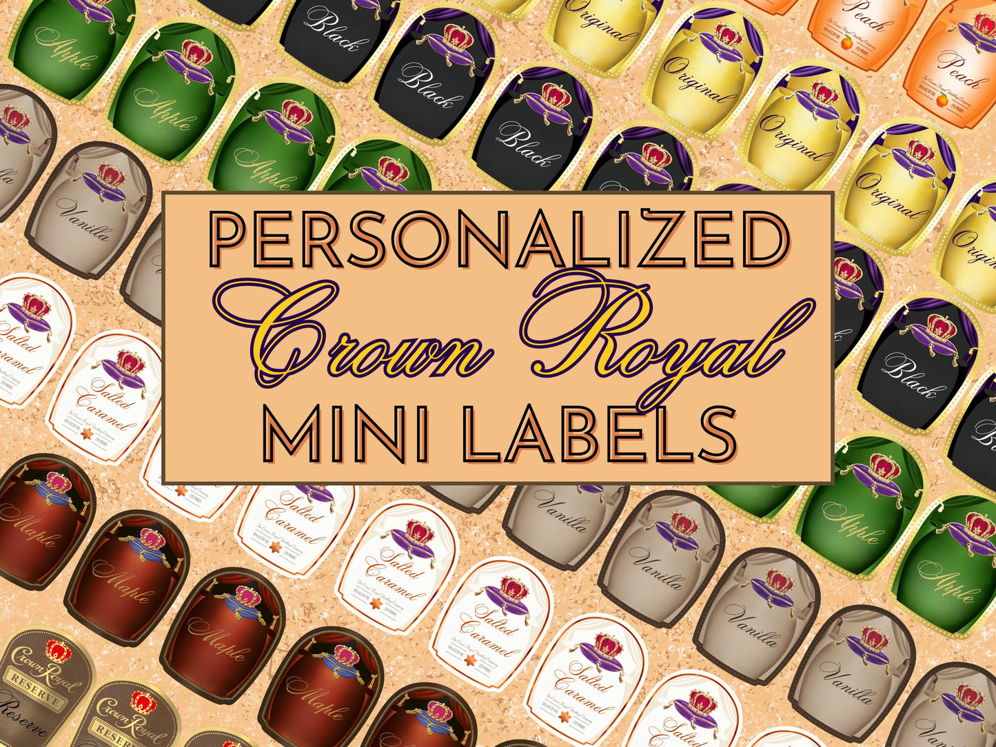 Personalized Crown Royal Mini Bottle Labels - FunHouseDeco