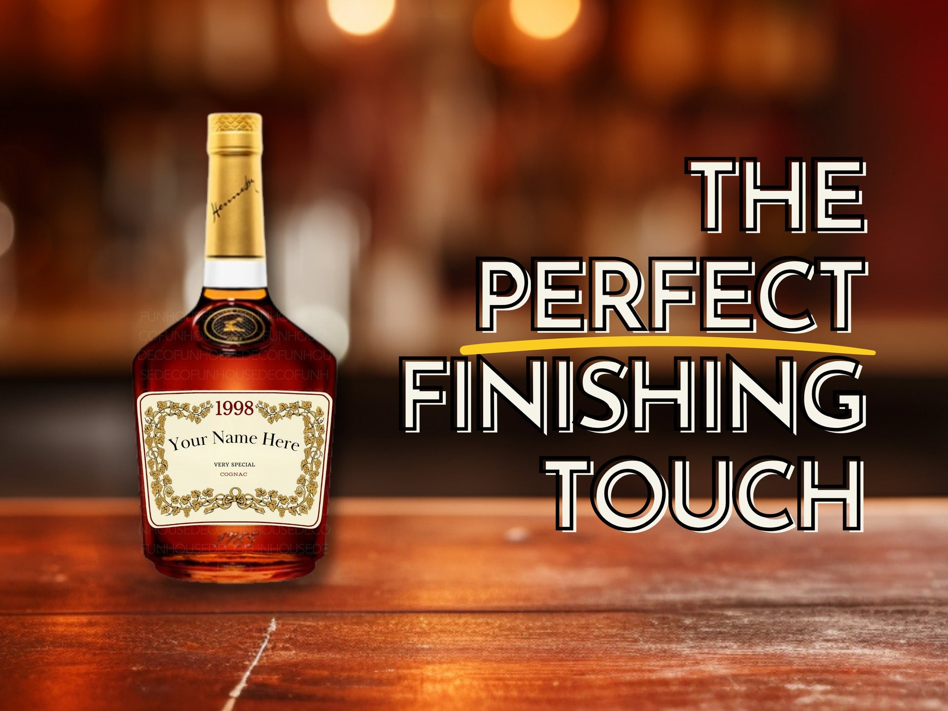 Hennessy Inspired Custom Label Template - Digital Download - Editable in Canva - FunHouseDeco