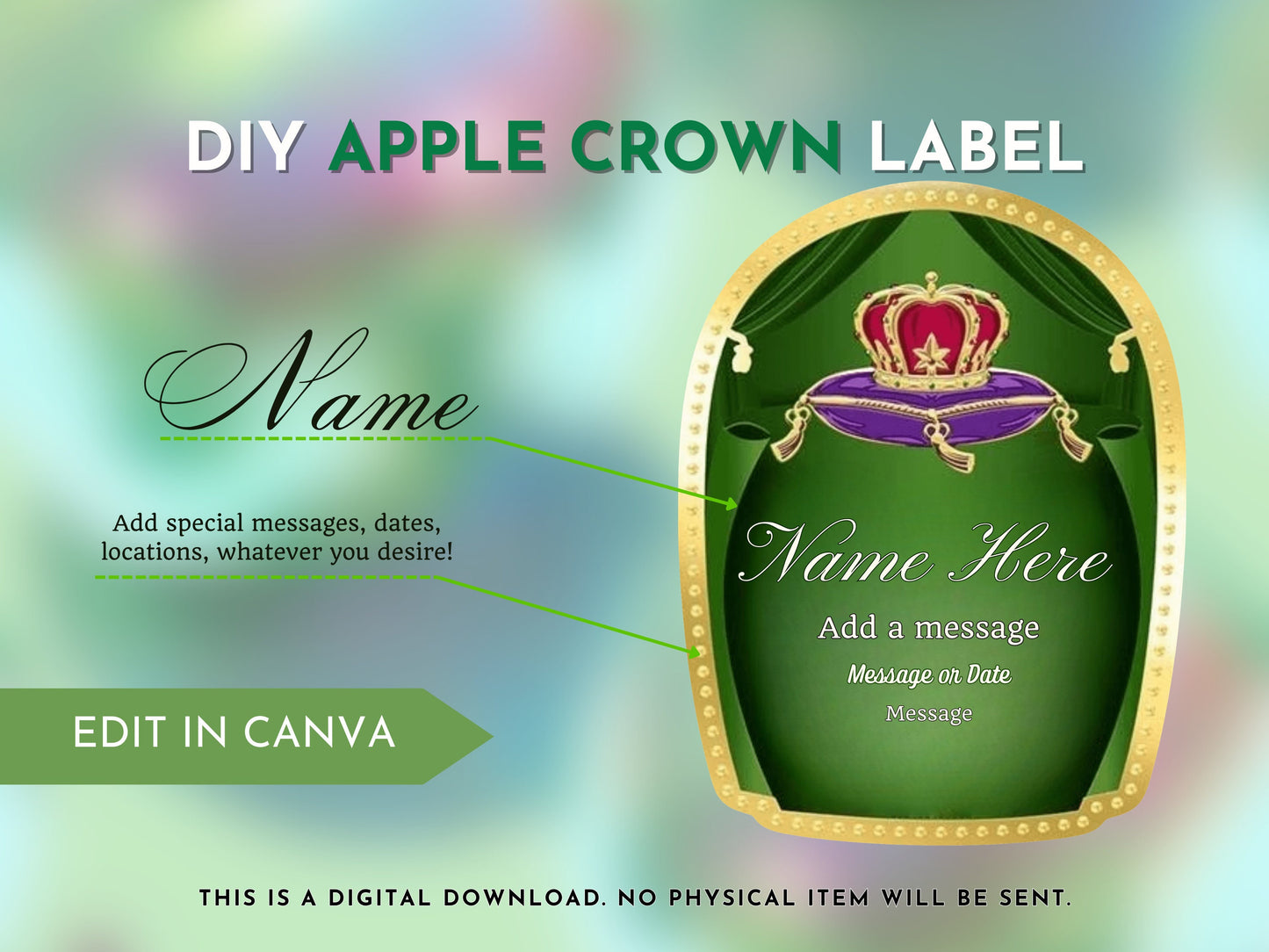 Crown Royal Whiskey Label Templates -  Canva Editable - FunHouseDeco