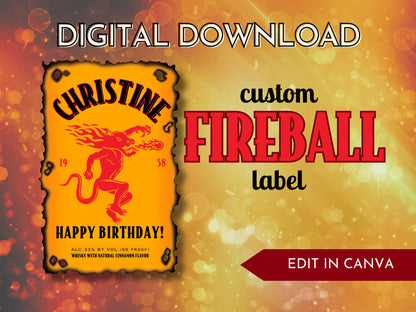 Fireball Whiskey Label Template - FunHouseDeco