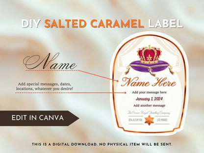 Crown Royal Whiskey Label Templates -  Canva Editable - FunHouseDeco