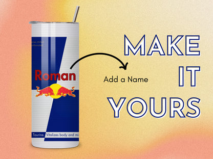 Red Bull Inspired Custom Tumbler - Create Your Own Red Bull Can - Multiple Flavors - 12oz, 20oz, 30oz - FunHouseDeco