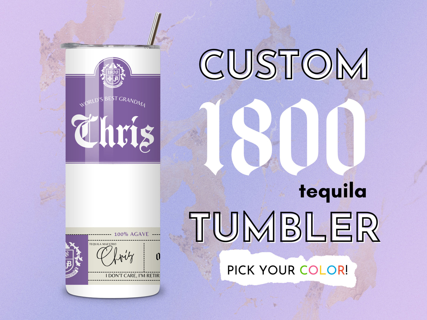 Personalized 1800 Tequila Tumbler - FunHouseDeco